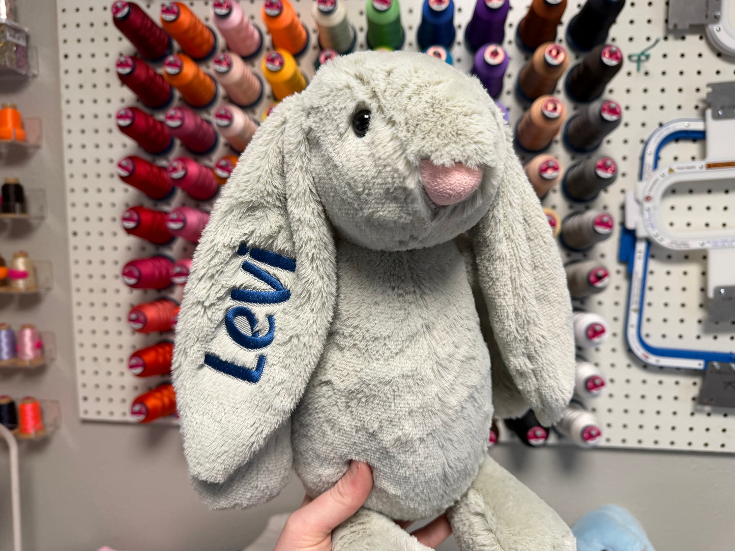 🐰 Personalized Plush Bunny with Embroidered Ear — Easter Delivery!