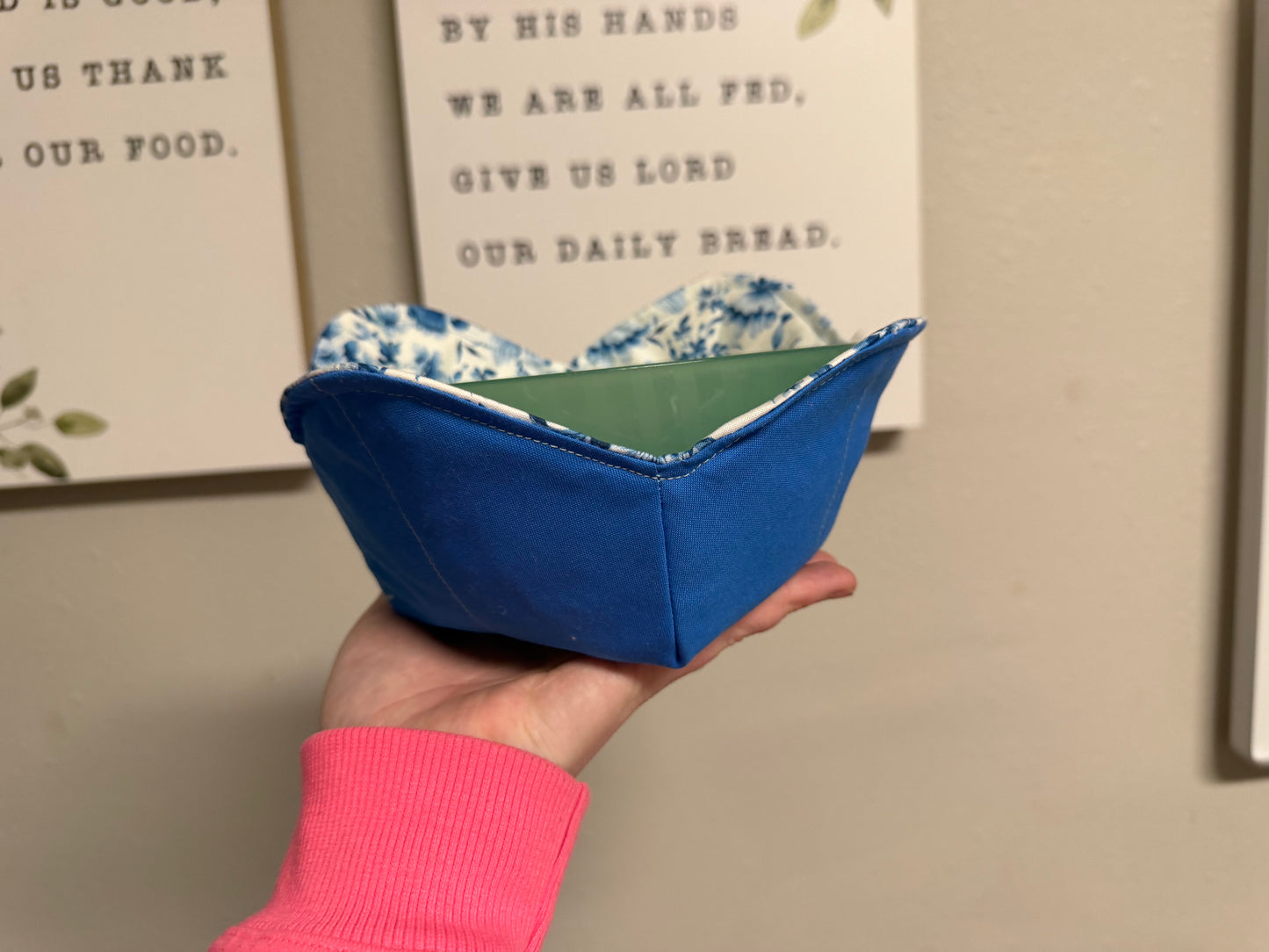 Blue Floral Microwavable Bowl Cozy