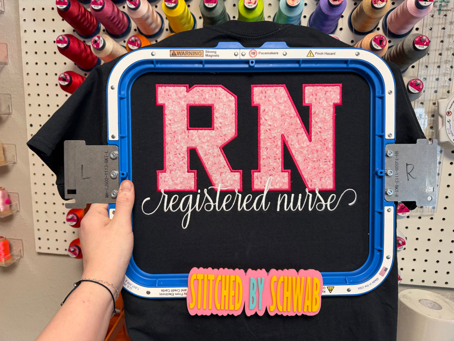 RN Appliqué Tee – Registered Nurse Embroidered Shirt