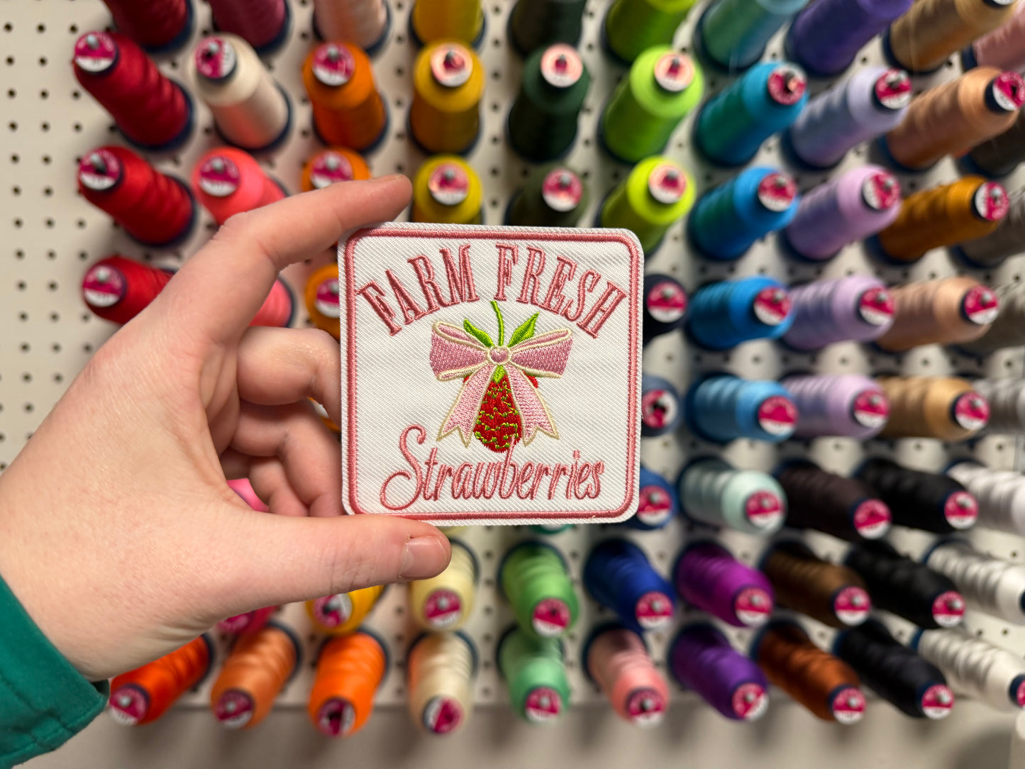 Farm Fresh Strawberries Embroidered Patch