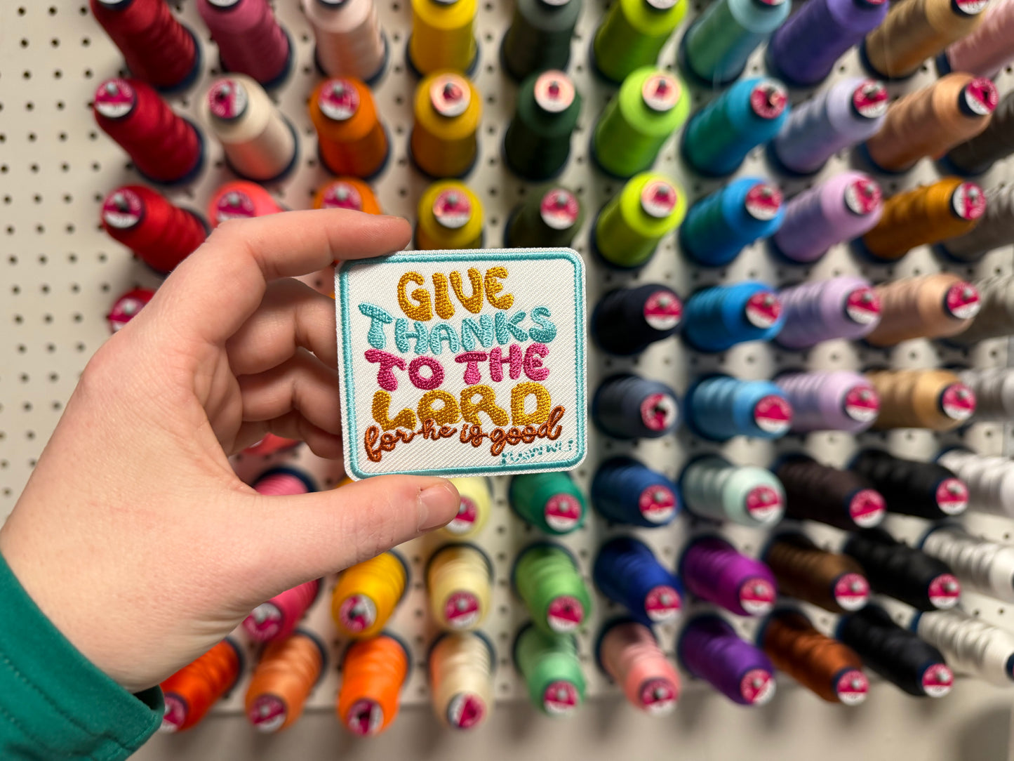 Give Thanks to the Lord Embroidered Patch