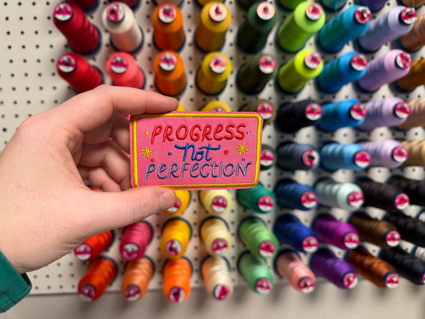 Progress Not Perfection Embroidered Iron-On Patch