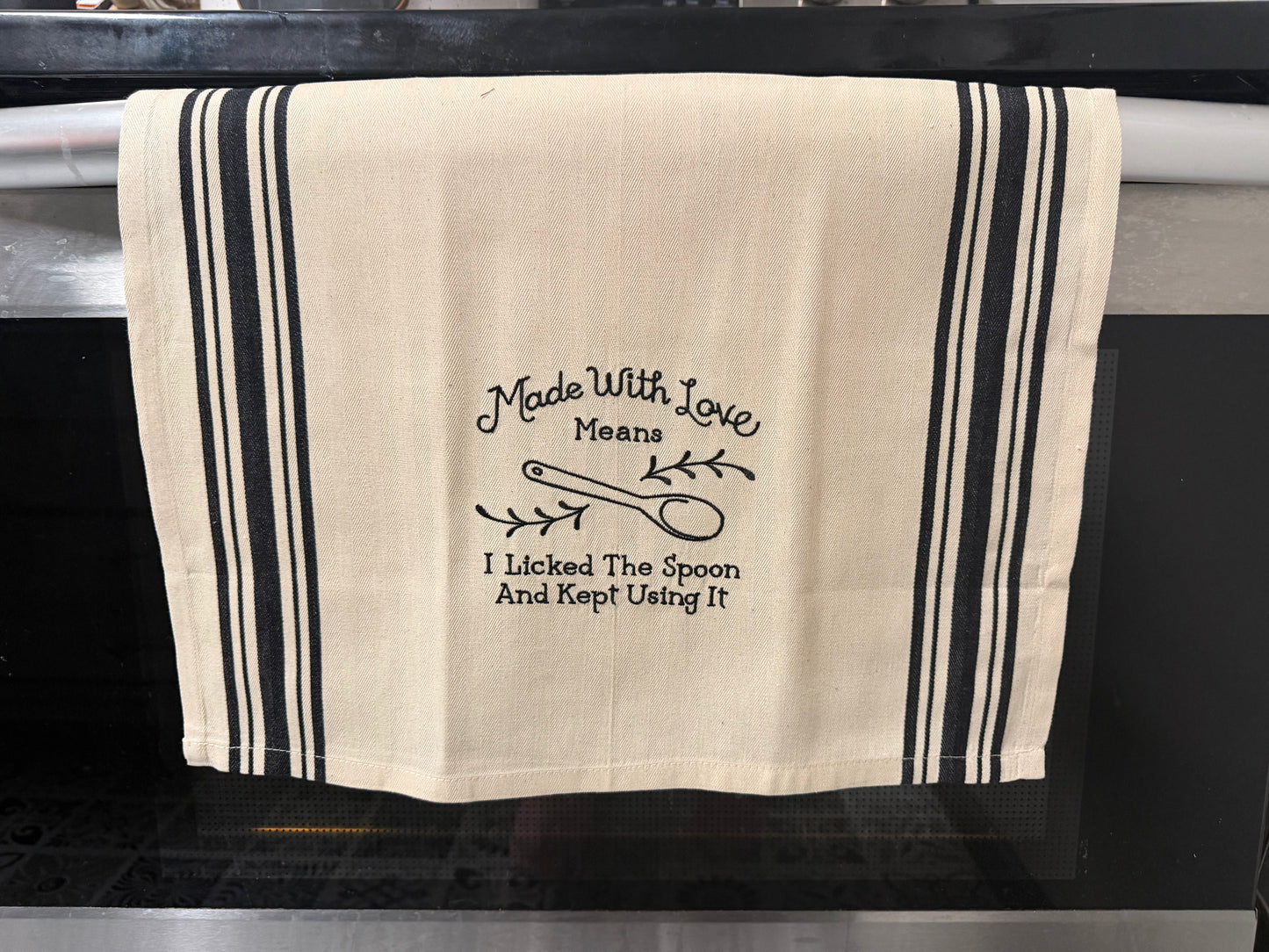 Made With Love Kitchen Towel | Funny Cooking Dish Towel