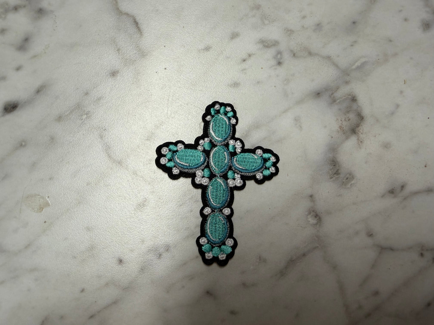 Turquoise Stone Cross Patch