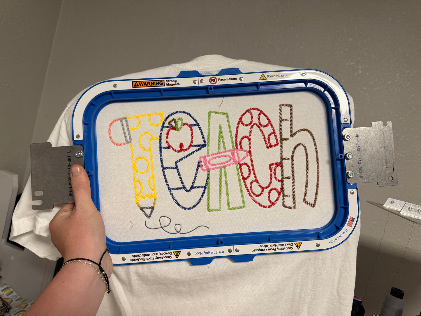 Teacher Sketch Embroidery Tee
