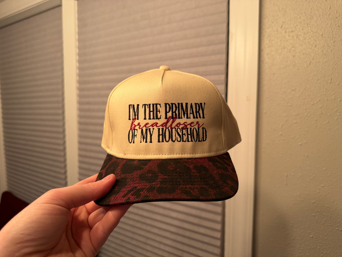 I'm The Primary Breadloser of My Household Hat - Leopard