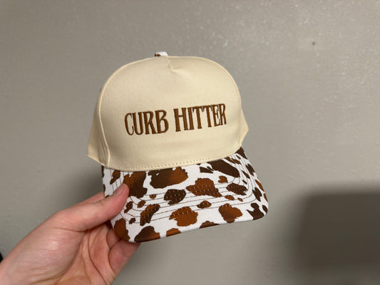 Curb Hitter cow Print Hat
