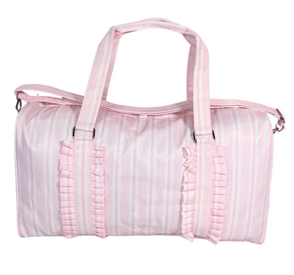 Pink Stripe - Nylon Duffle