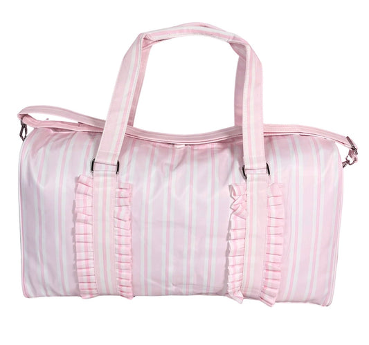 Pink Stripe - Nylon Duffle
