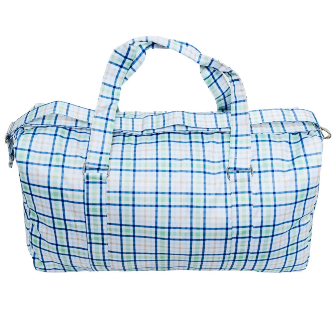 Navy Green/Plaid - Nylon Duffle