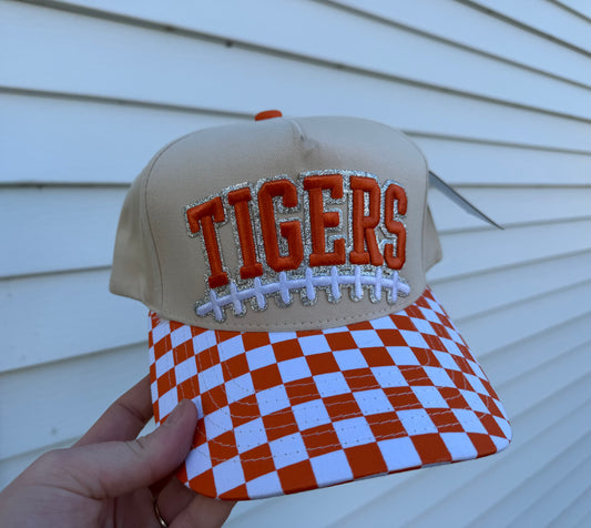 Tigers Checkered Embroidered Hat