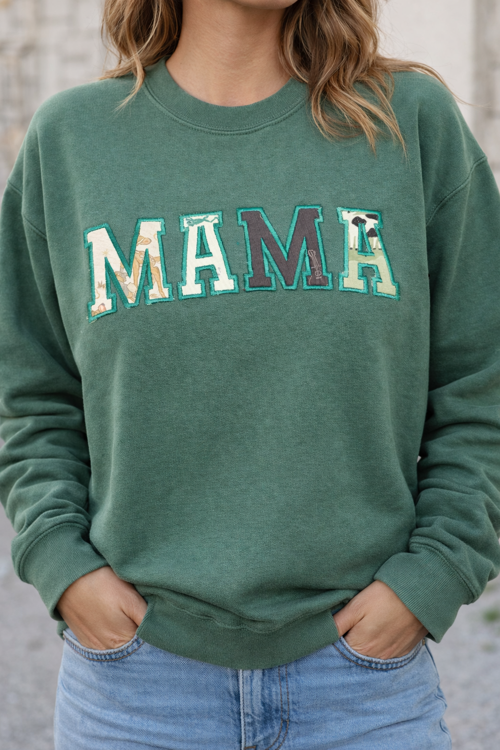 MAMA Appliqué Embroidered Sweatshirt