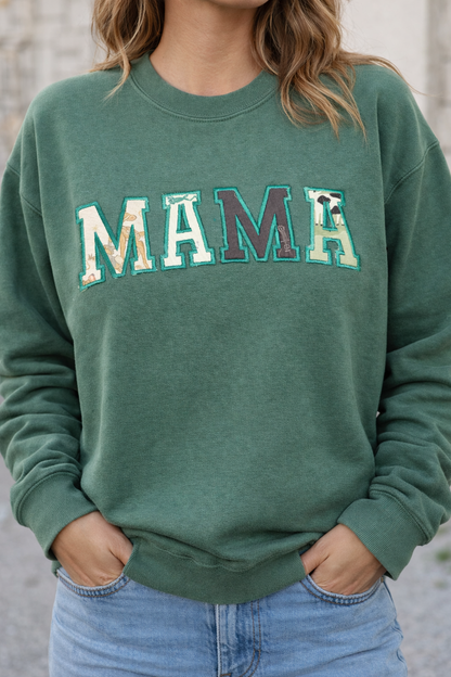 MAMA Appliqué Embroidered Sweatshirt