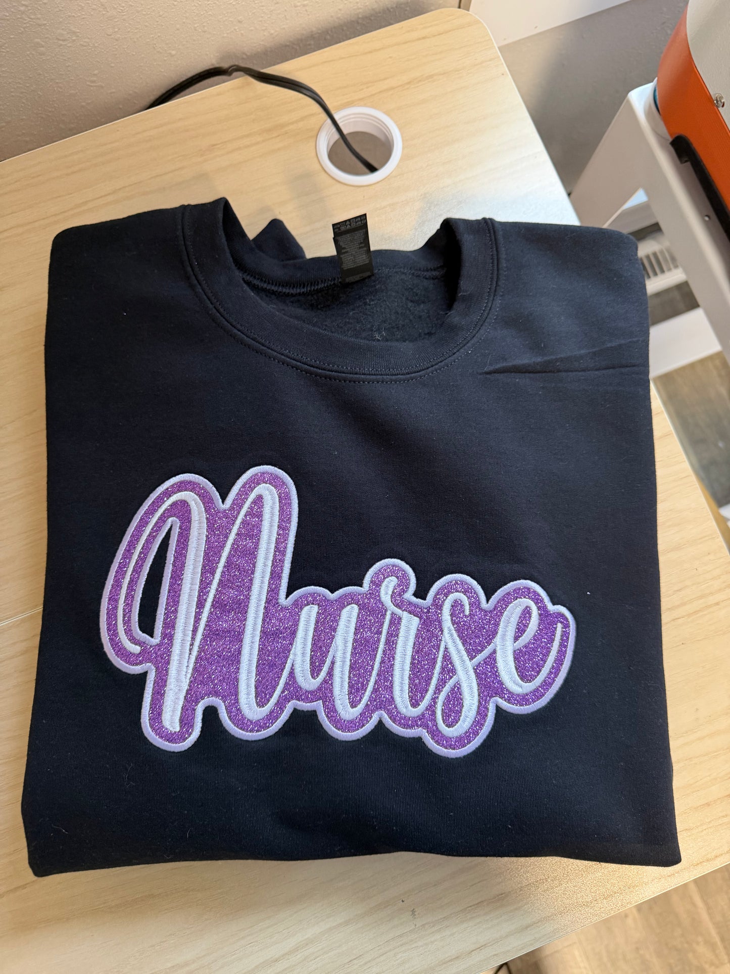 “Nurse” Sweatshirt with Stethoscope Bow (Hip Design)