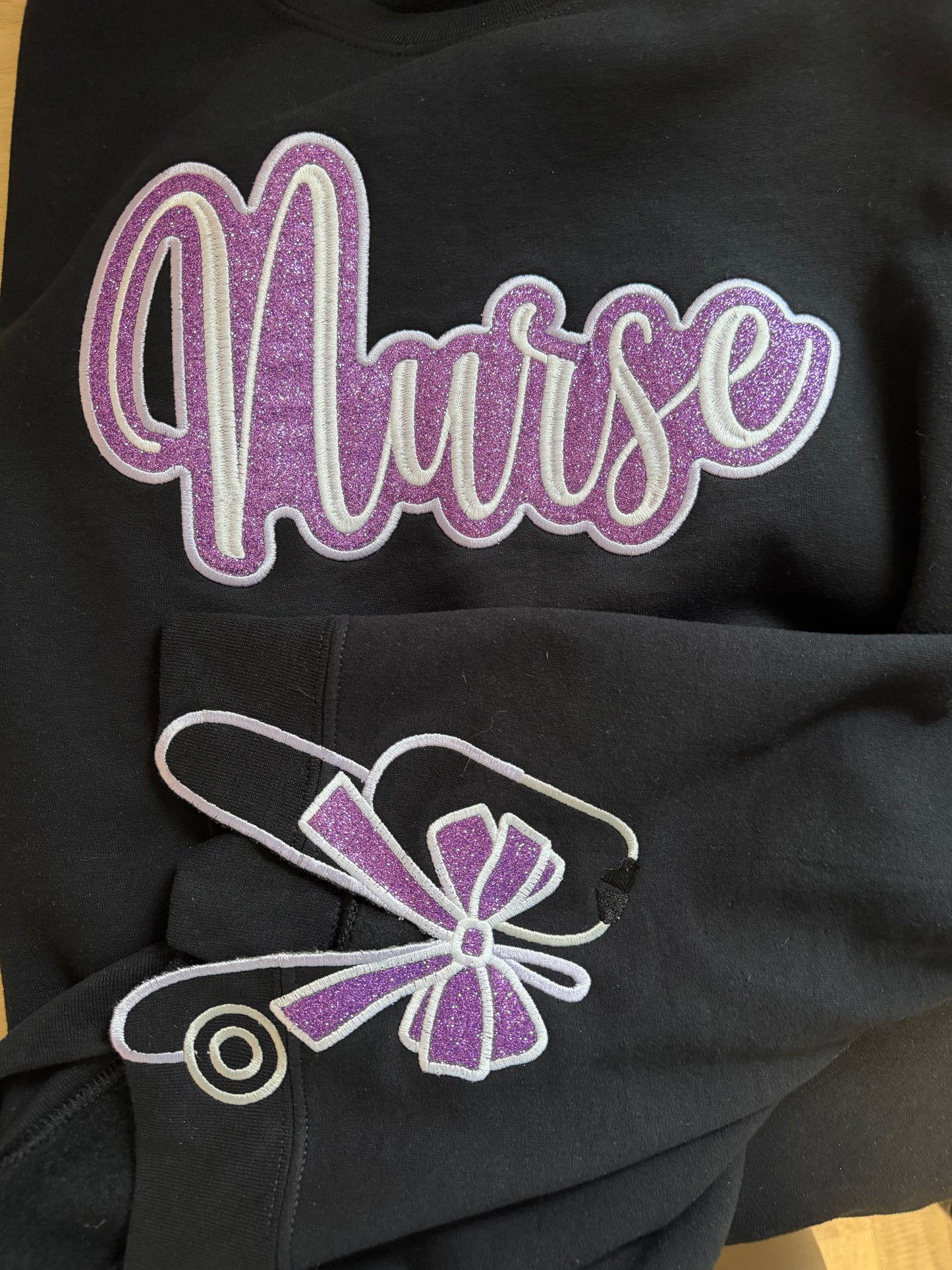 “Nurse” Sweatshirt with Stethoscope Bow (Hip Design)