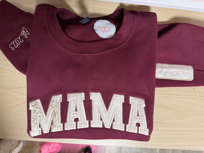 MAMA Appliqué Embroidered Sweatshirt