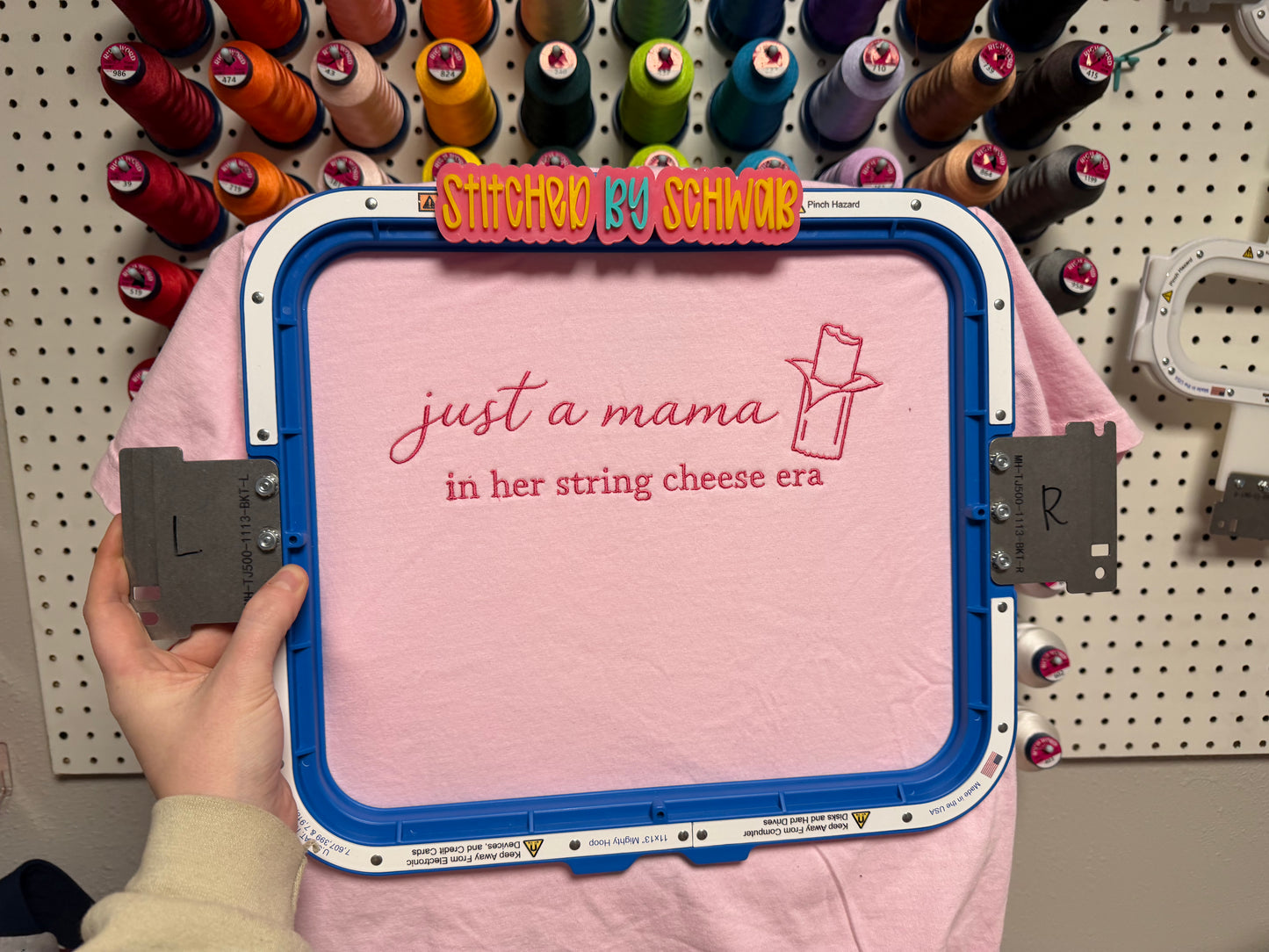 Just a Mama in Her String Cheese Era – Embroidered Sweatshirt