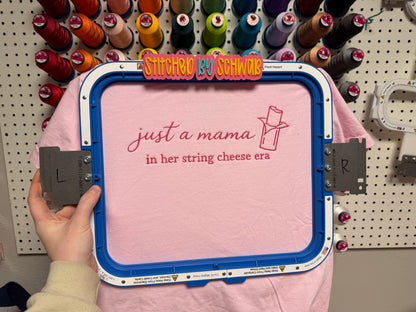 Just a Mama in Her String Cheese Era – Embroidered Sweatshirt