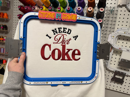 “I Need a Diet Coke” Embroidered Sweatshirt