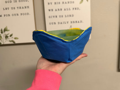 Yellow/Blue Floral Microwavable Bowl Cozy