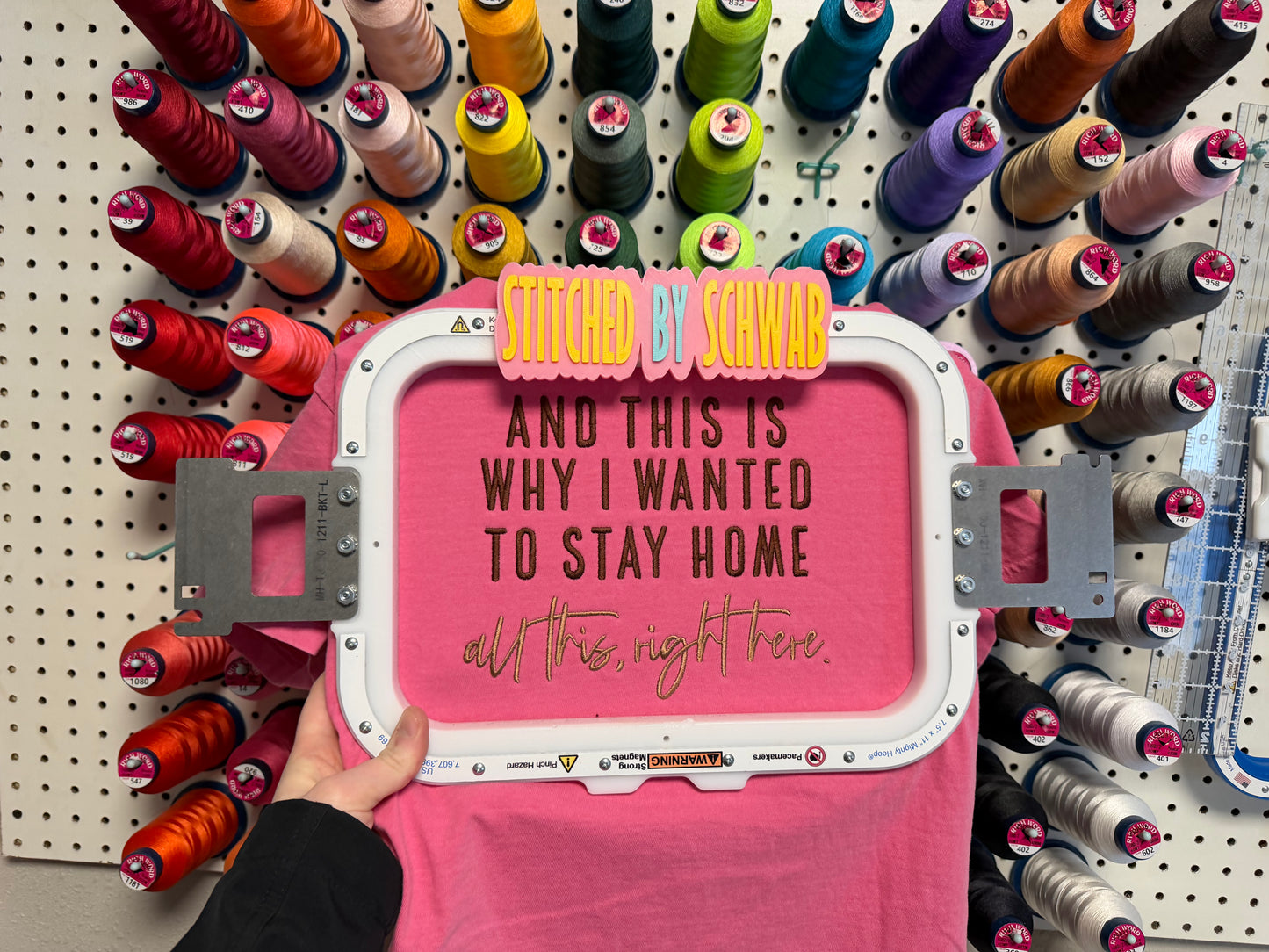 “And This Is Why I Wanted to Stay Home – All This, Right Here” Embroidered T-Shirt