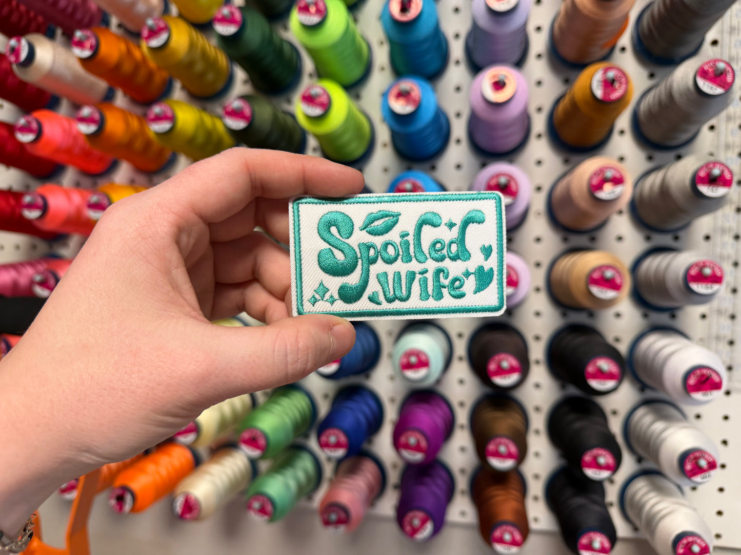 Spoiled Wife Embroidered Iron-On Patch