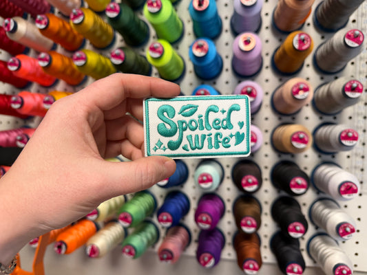 Spoiled Wife Embroidered Iron-On Patch
