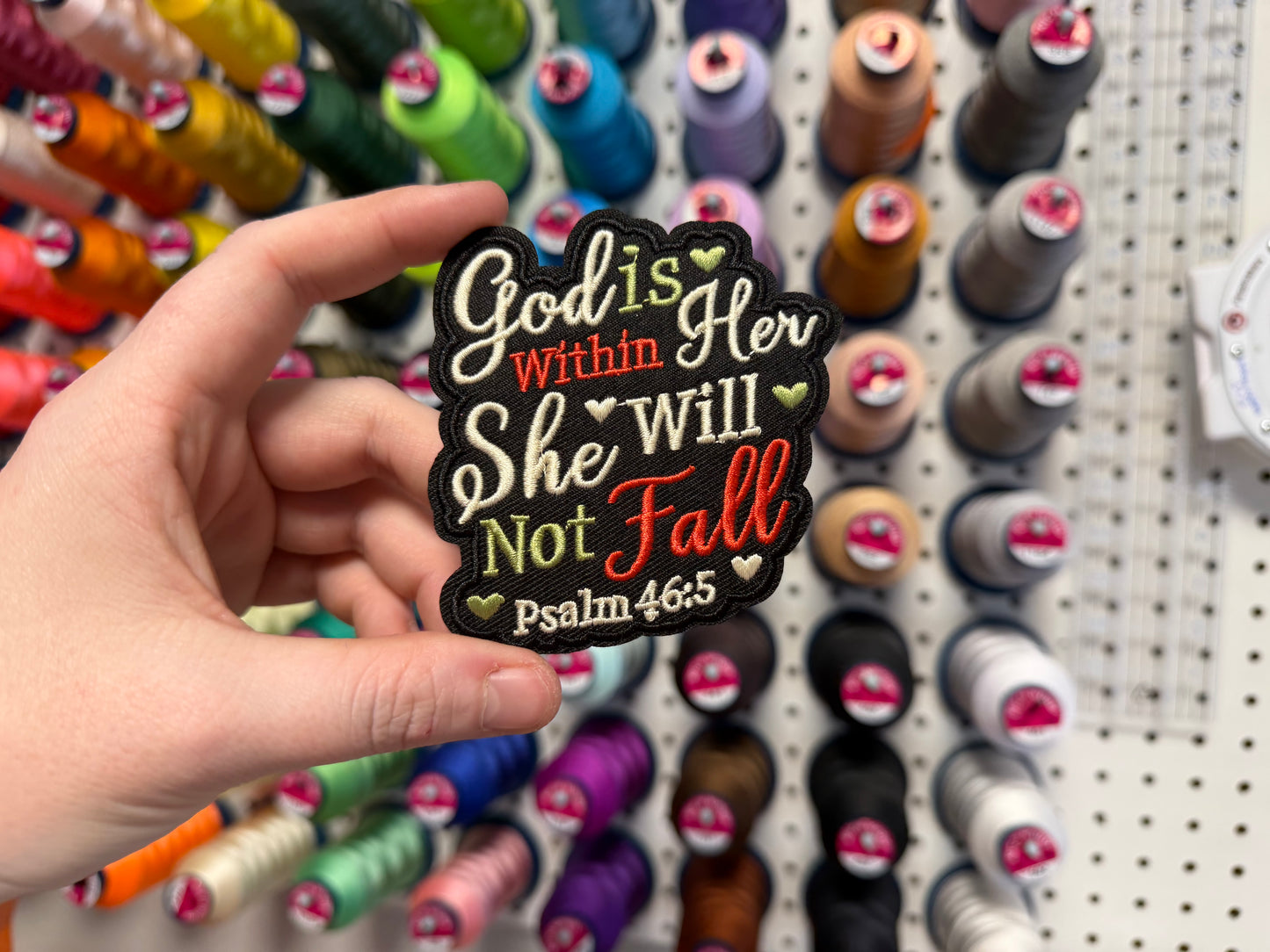 Psalm 46:5 Faith Embroidered Iron-On Patch