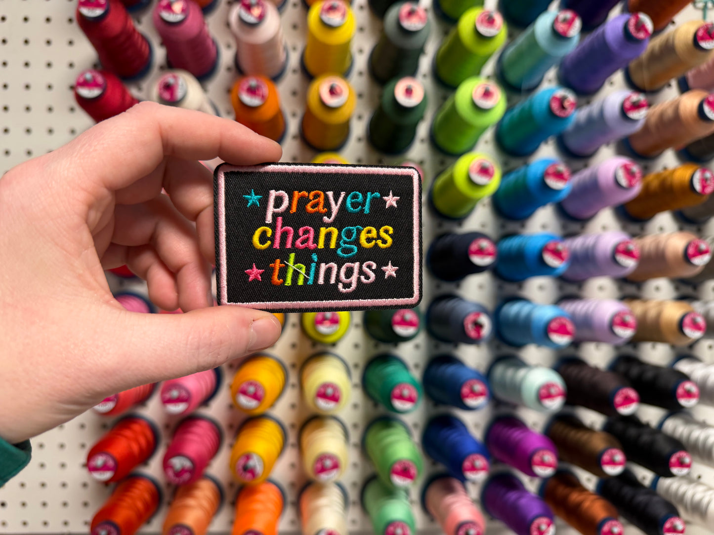 Prayer Changes Things Embroidered Iron-On Patch