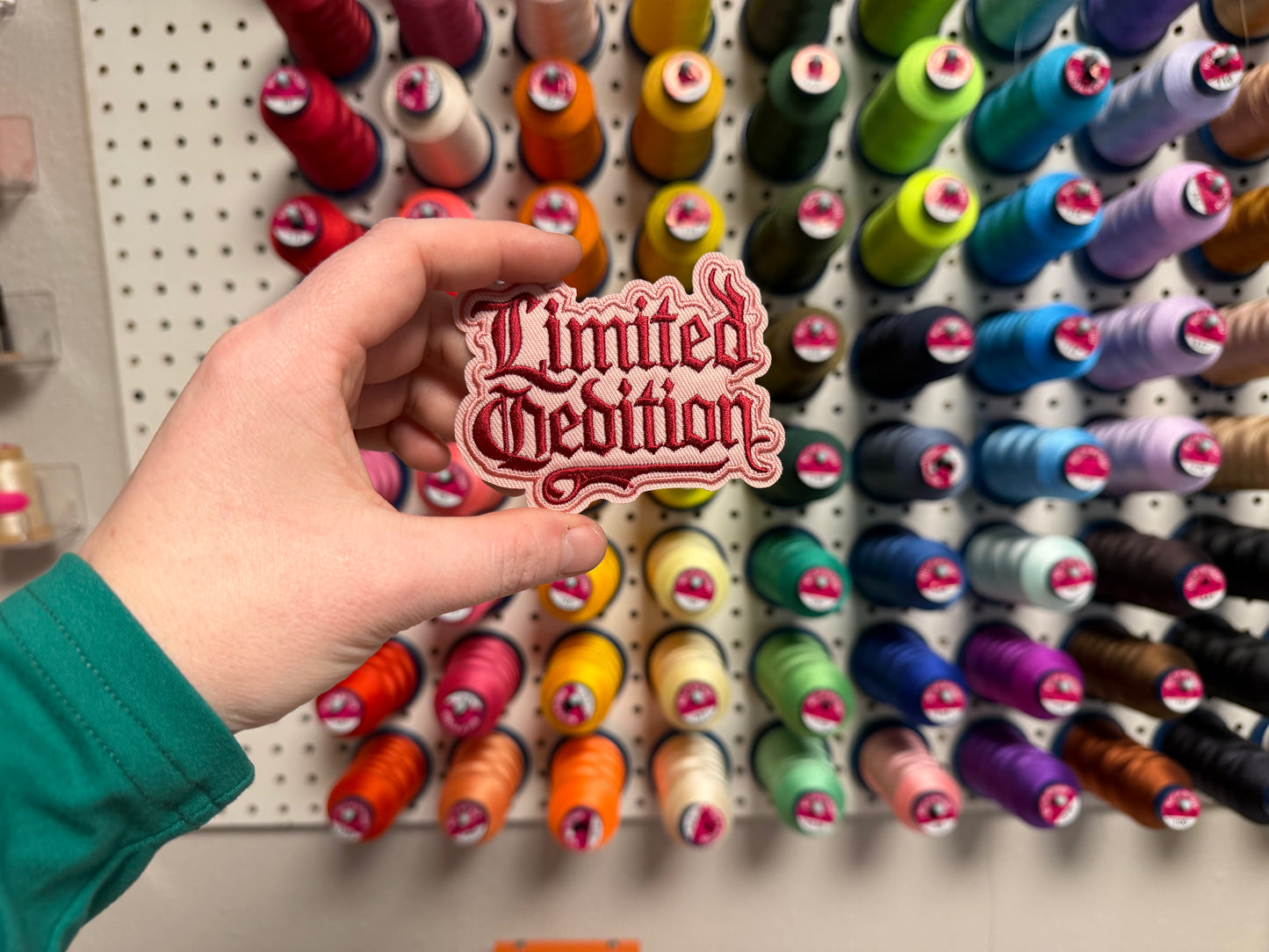 Limited Edition Embroidered Iron-On Patch – Red