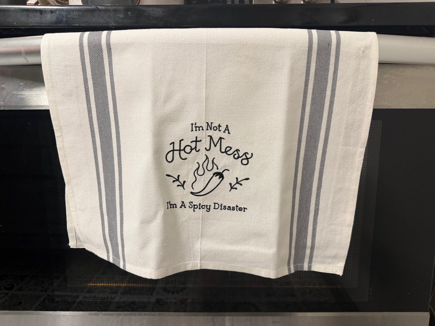 Spicy Disaster Kitchen Towel | Funny Chili Pepper Dish Towel