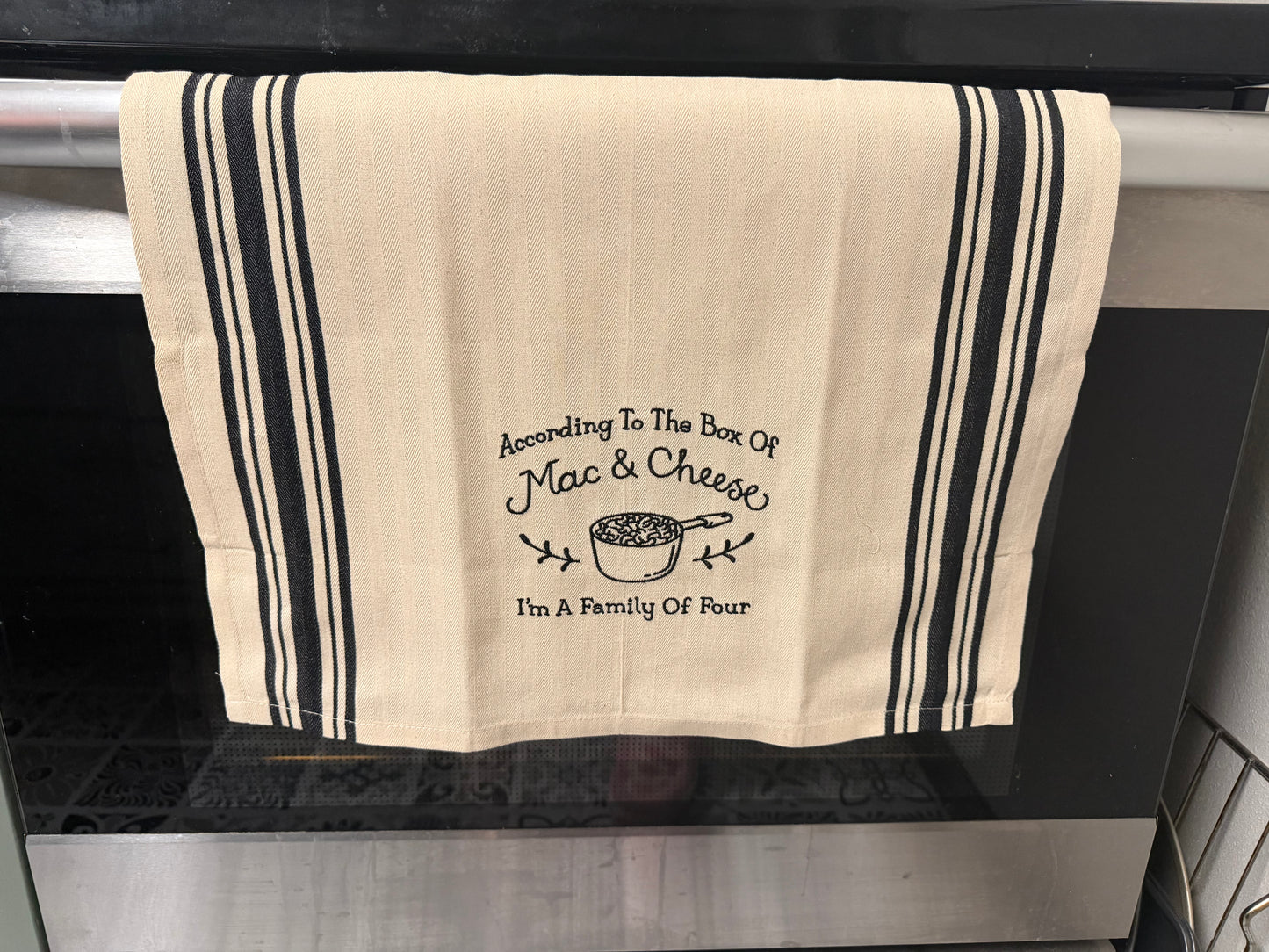Funny Mac & Cheese Kitchen Towel | Farmhouse Dish Towel