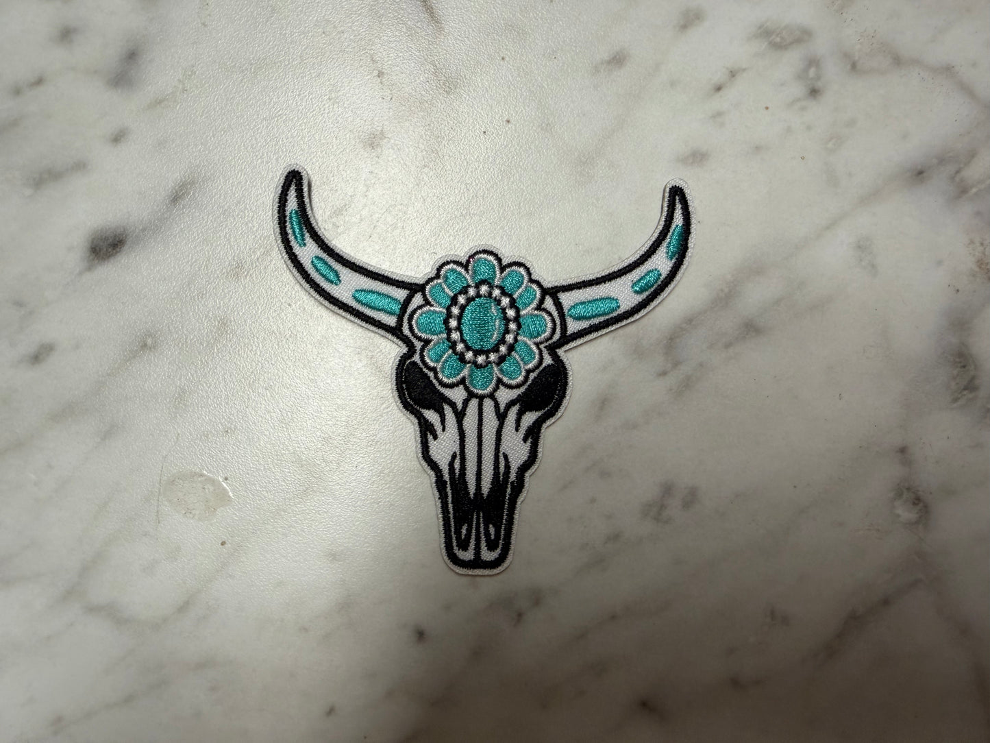 Turquoise Longhorn Skull Patch