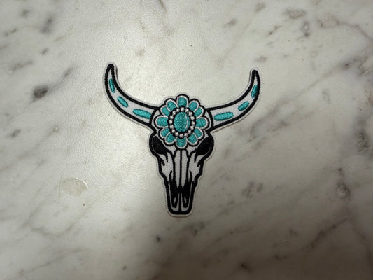 Turquoise Longhorn Skull Patch