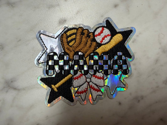 Holographic Baseball Mama Patch