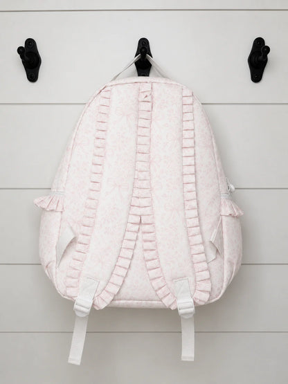 Pink Bow Toile - Nylon Backpack (Full Size)