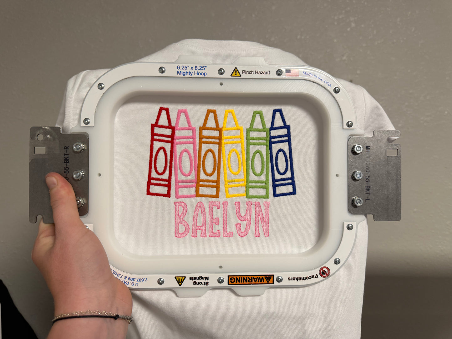 Personalized Embroidered Crayon Name Shirt