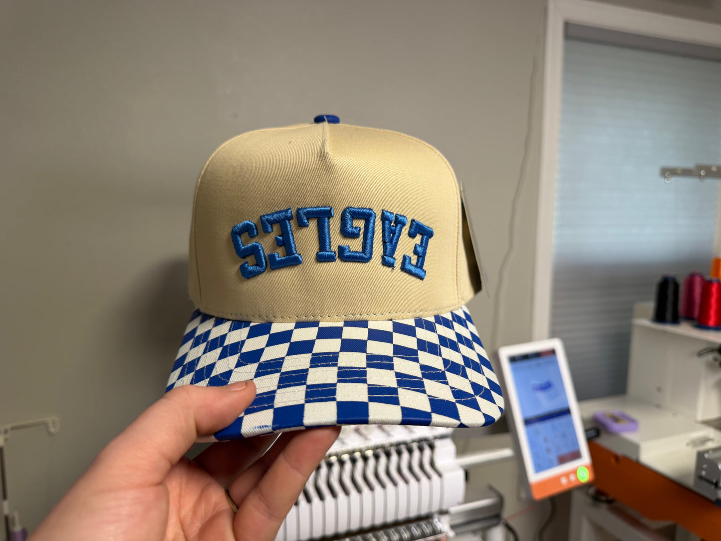 Eagles Checkered Embroidered Hat