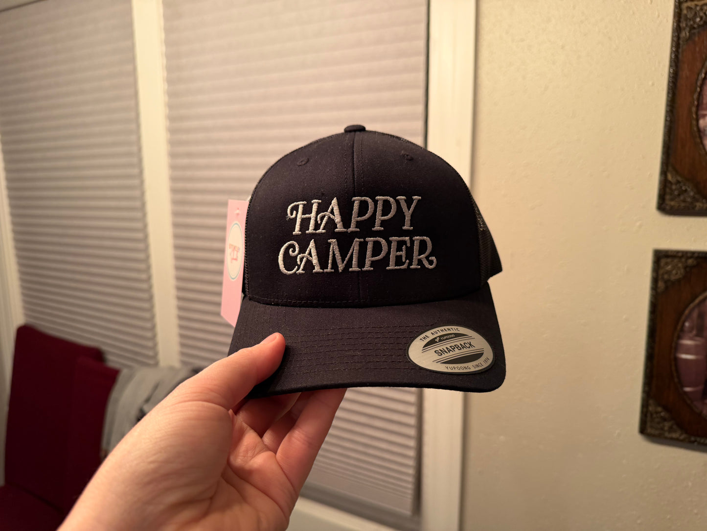 Happy Camper Hat - Black