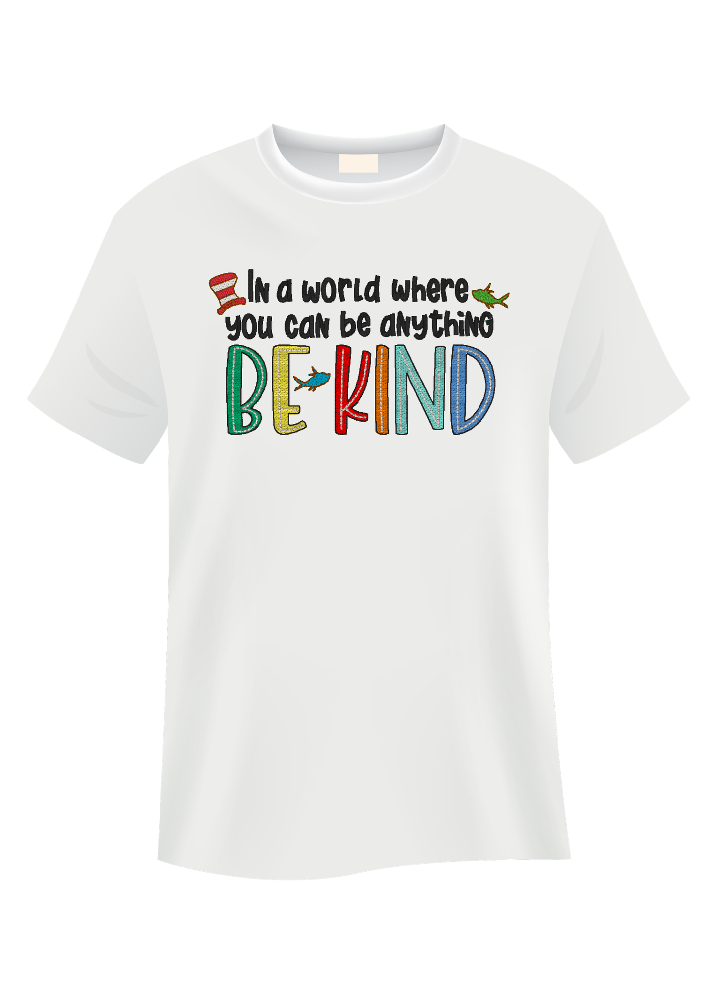 Read Across America “Be Kind” Dr. Seuss Inspired Embroidered Shirt