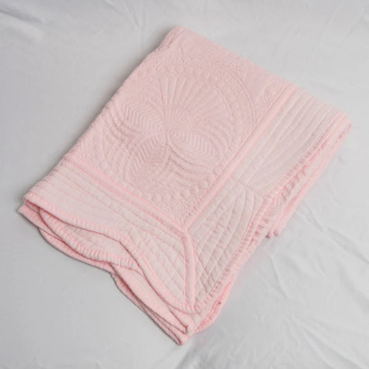 Heirloom Quilted Baby Blanket - Pink