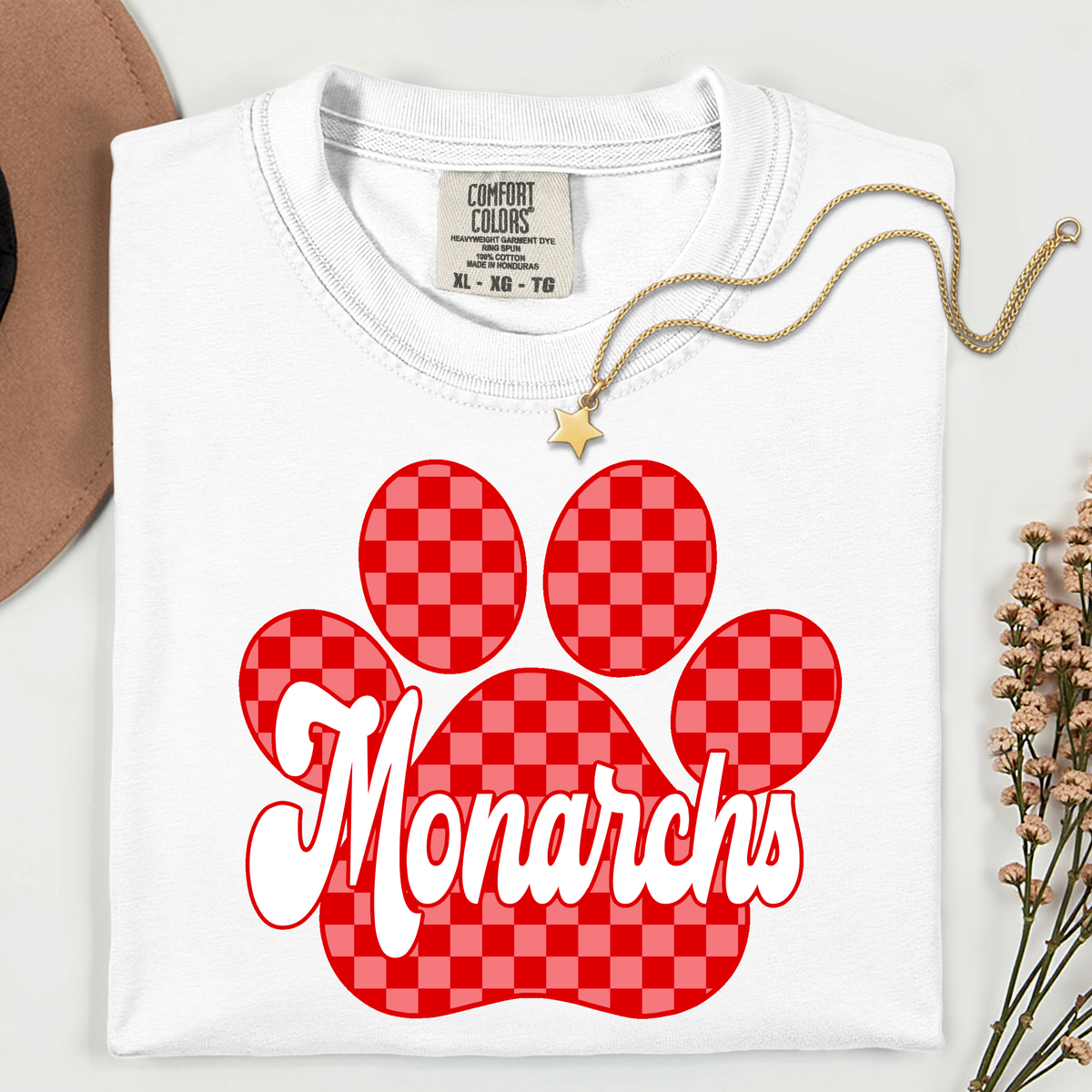 Red Checkered Monarchs T-shirt