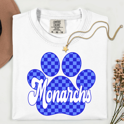 Blue Checkered Monarchs T-shirt