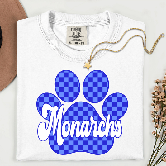 Blue Checkered Monarchs T-shirt