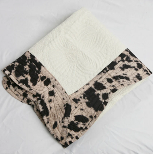 Heirloom Quilted Baby Blanket - Brown Cow
