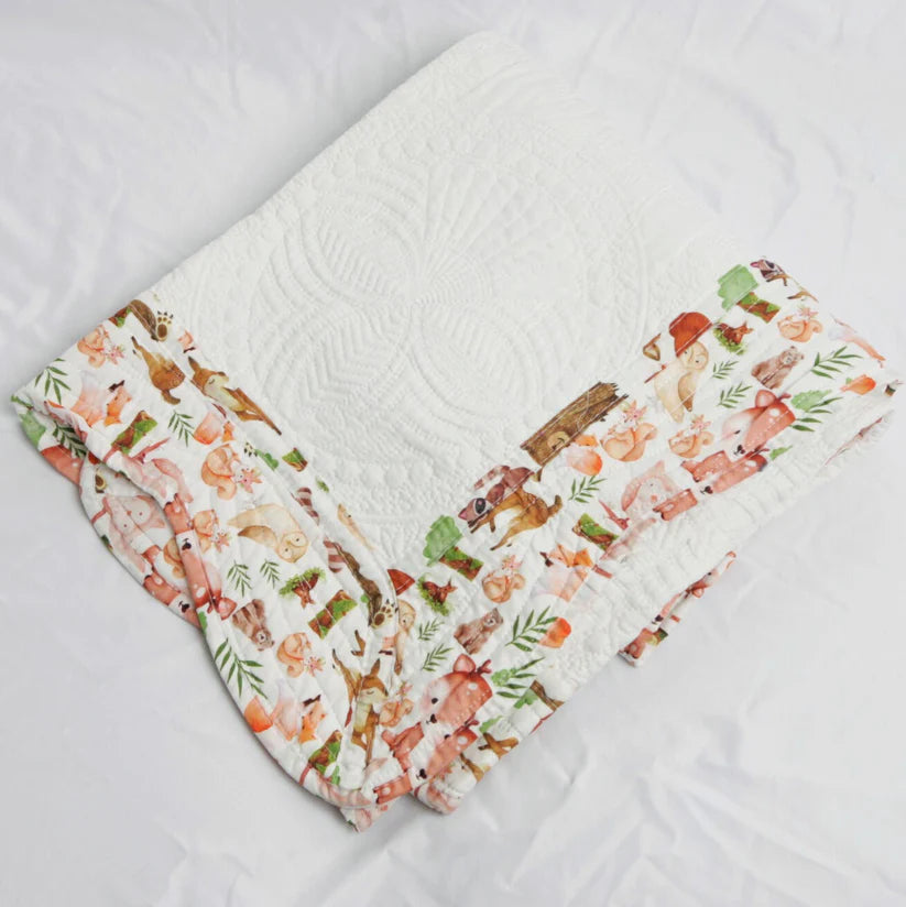 Heirloom Quilted Baby Blanket - Forest