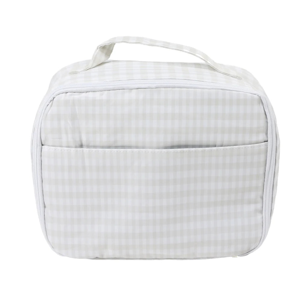 Khaki Gingham - Nylon Lunch bag