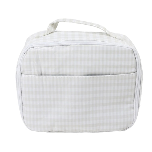 Khaki Gingham - Nylon Lunch bag