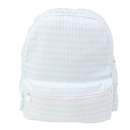Light Blue Gingham - Nylon Backpack (Full Size)