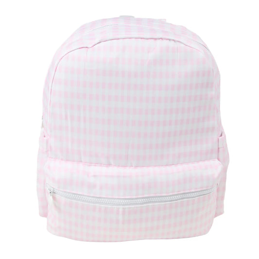 Light Pink Gingham - Nylon Backpack (Full Size)